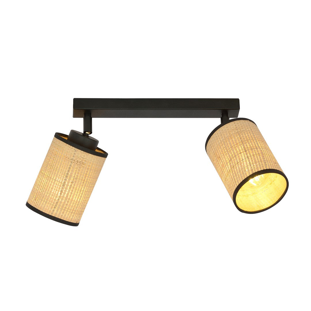 Loftlampe YOGA 2 - Sort / Rattan - Nordic Unique