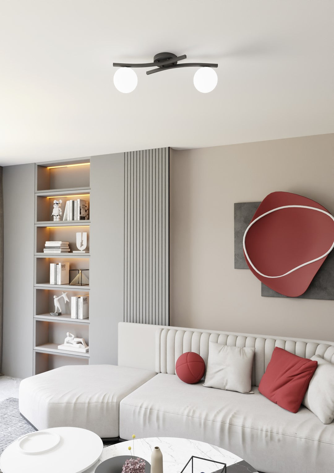 Loftlampe OPUS 2 - Sort / Hvid - Nordic Unique