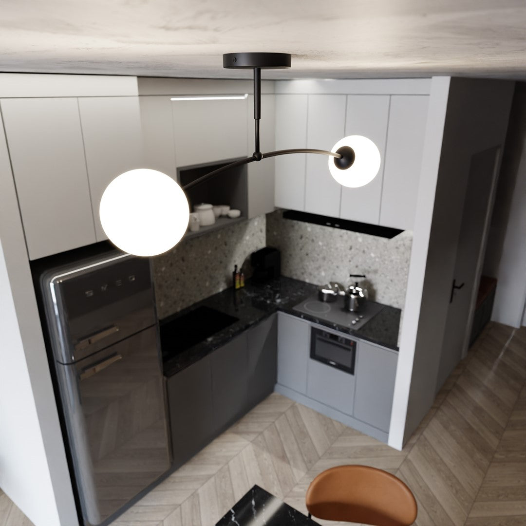 Loftlampe PREGOS 2 - Sort / Hvid - Nordic Unique