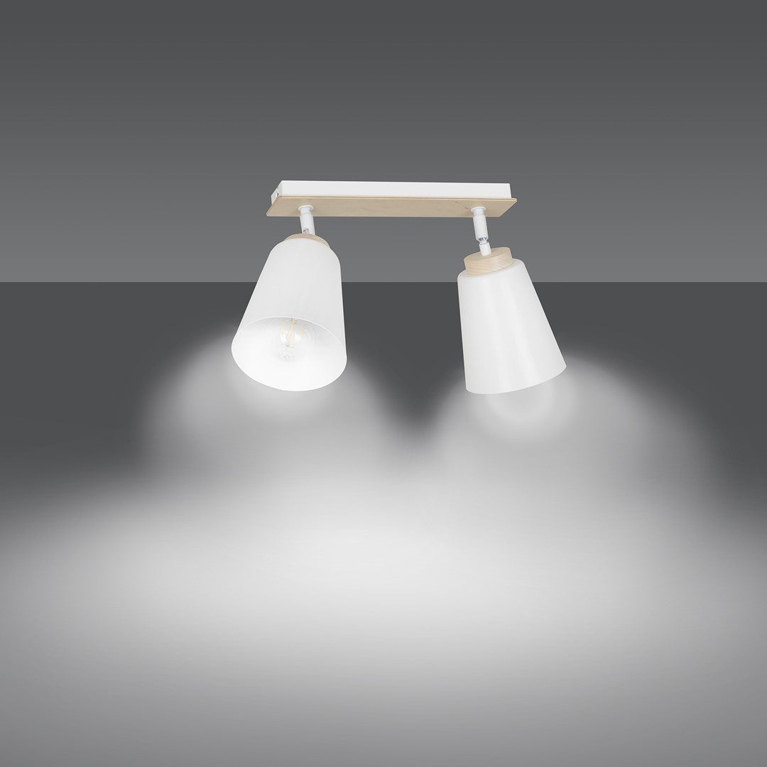 Loftlampe ATLAS 2 - Hvid / Træ - Nordic Unique