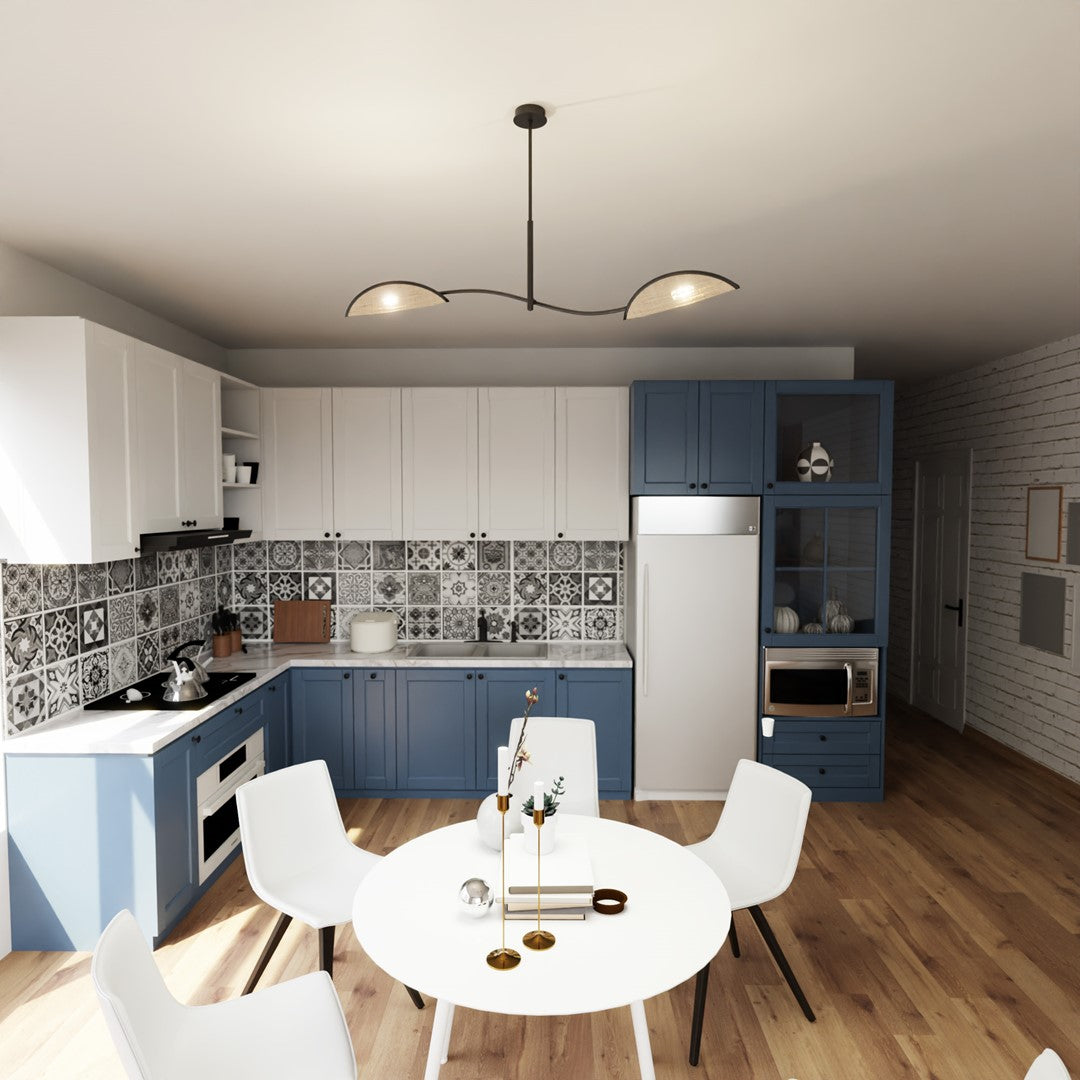 Loftlampe LOTUS 2 - Sort / Rattan - Nordic Unique