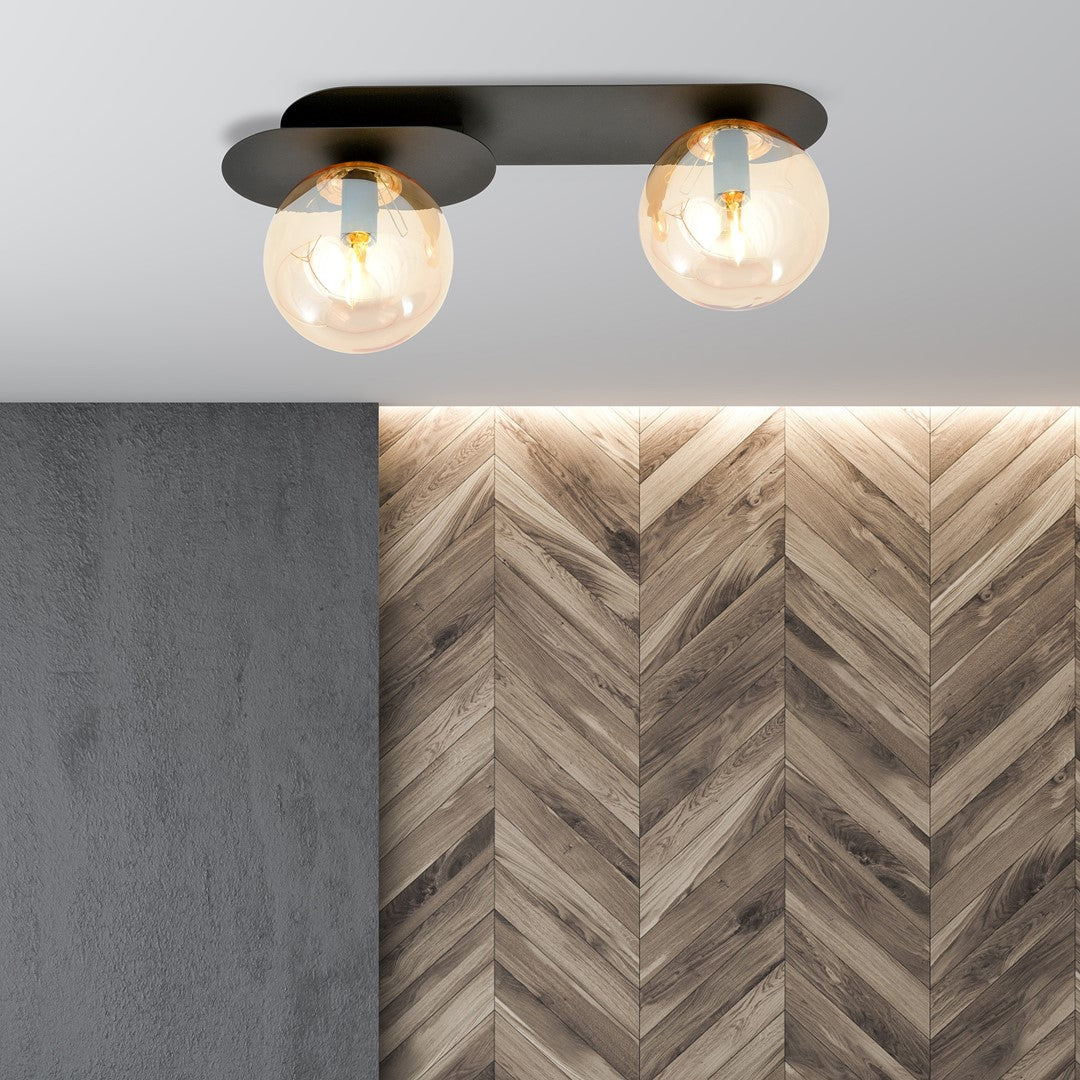 Loftlampe PLAZA 2 - Sort / Rav - Nordic Unique