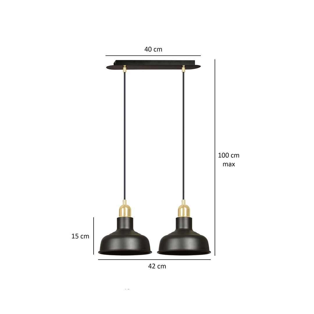 Loftlampe IBOR 2 - Sort / Guld - Nordic Unique
