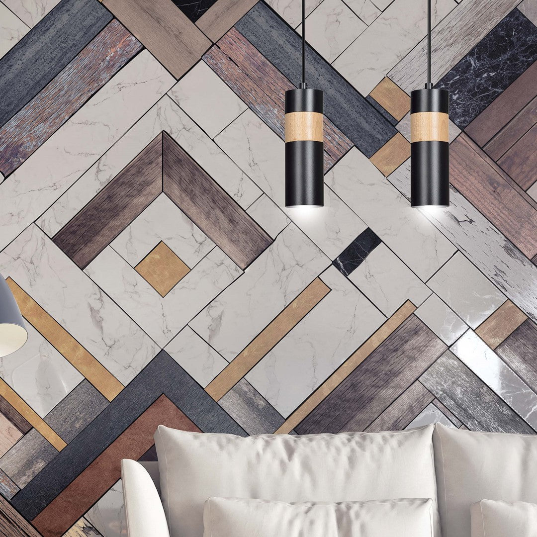 Loftlampe AKARI 2 - Sort / Træ - Nordic Unique