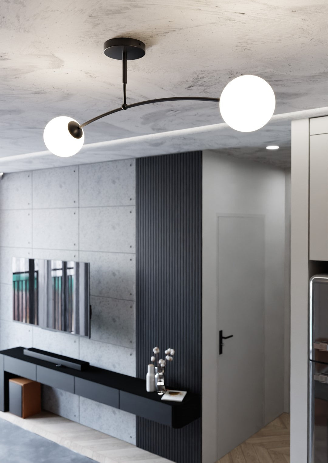 Loftlampe PREGOS 2 - Sort / Hvid - Nordic Unique