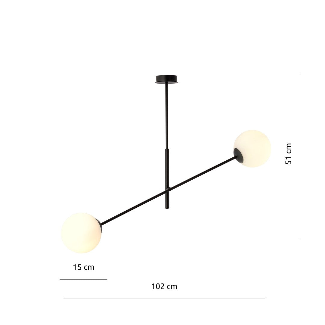 Loftlampe LINEAR 2 - Sort / Hvid - Nordic Unique