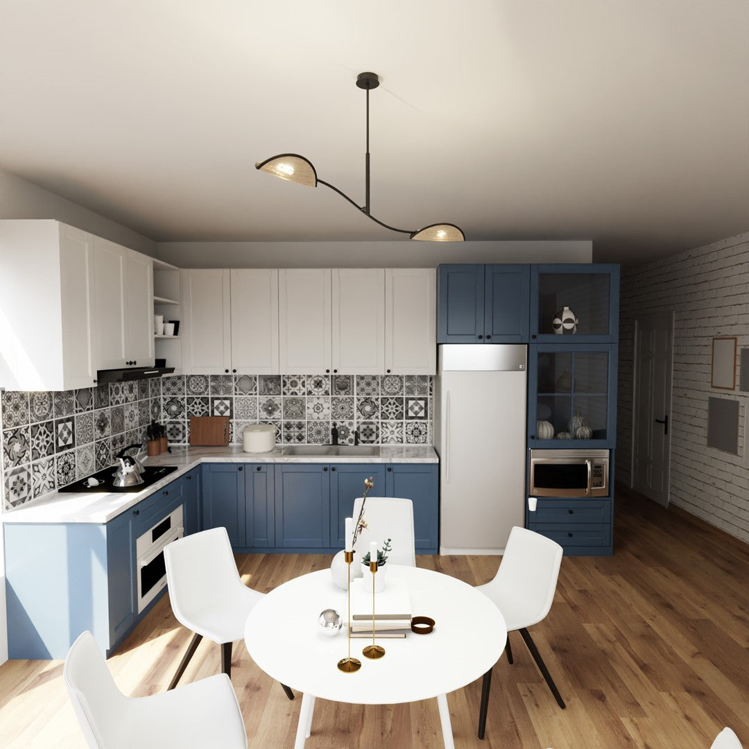 Loftlampe LOTUS 2 - Sort / Rattan - Nordic Unique