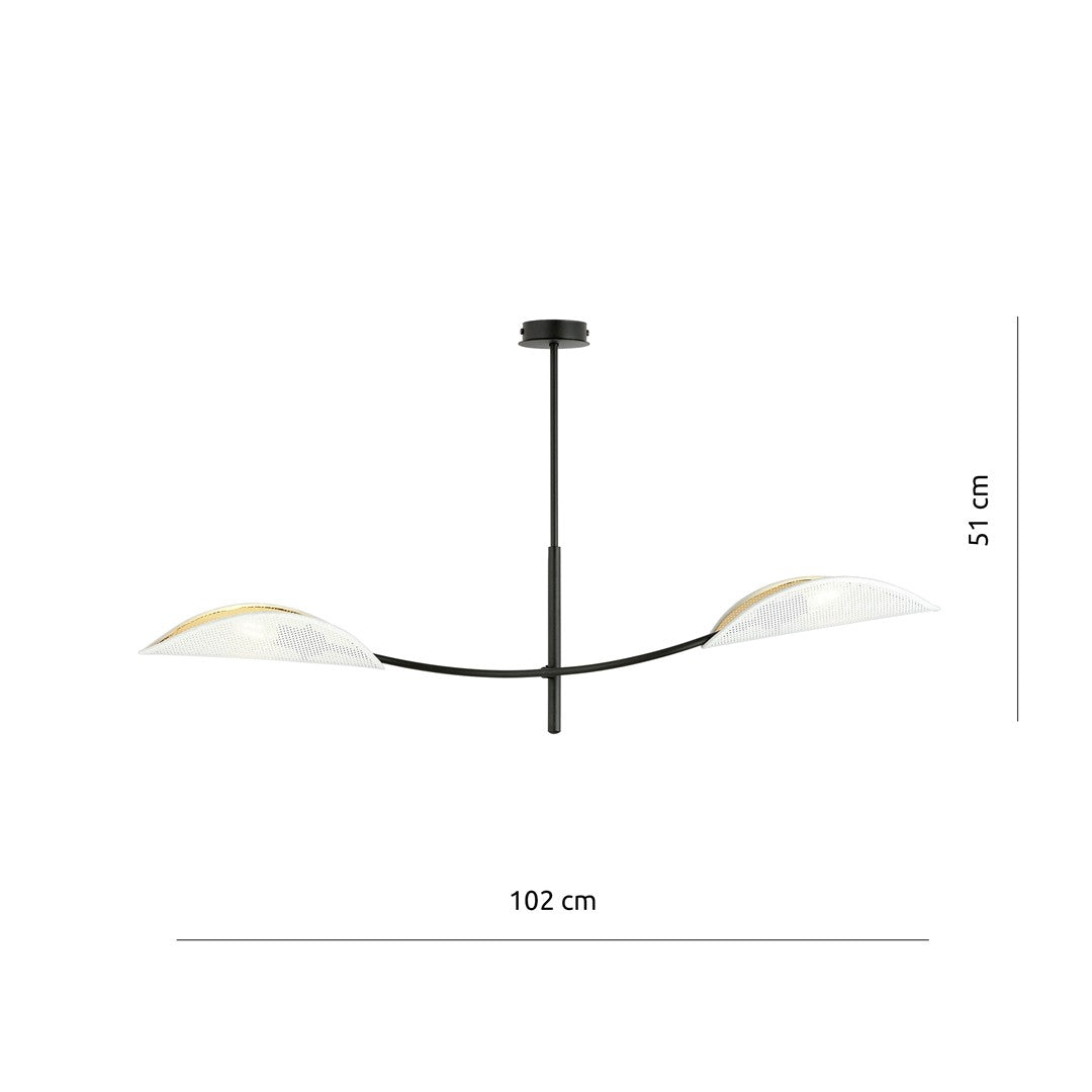 Loftlampe LOTUS 2 - Sort / Hvid / Guld - Nordic Unique