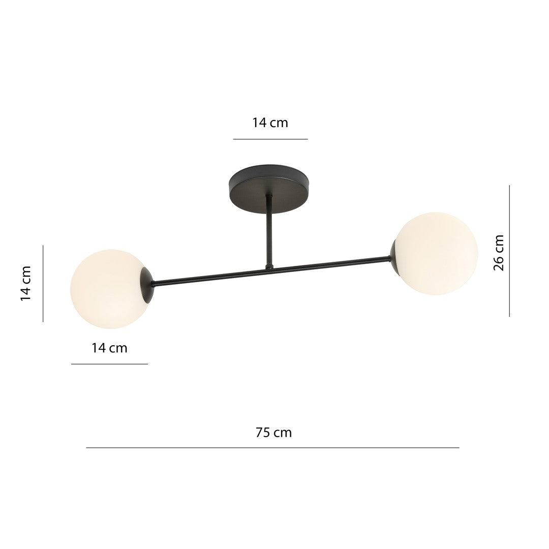Loftlampe ROMA 2 - Sort / Hvid - Nordic Unique