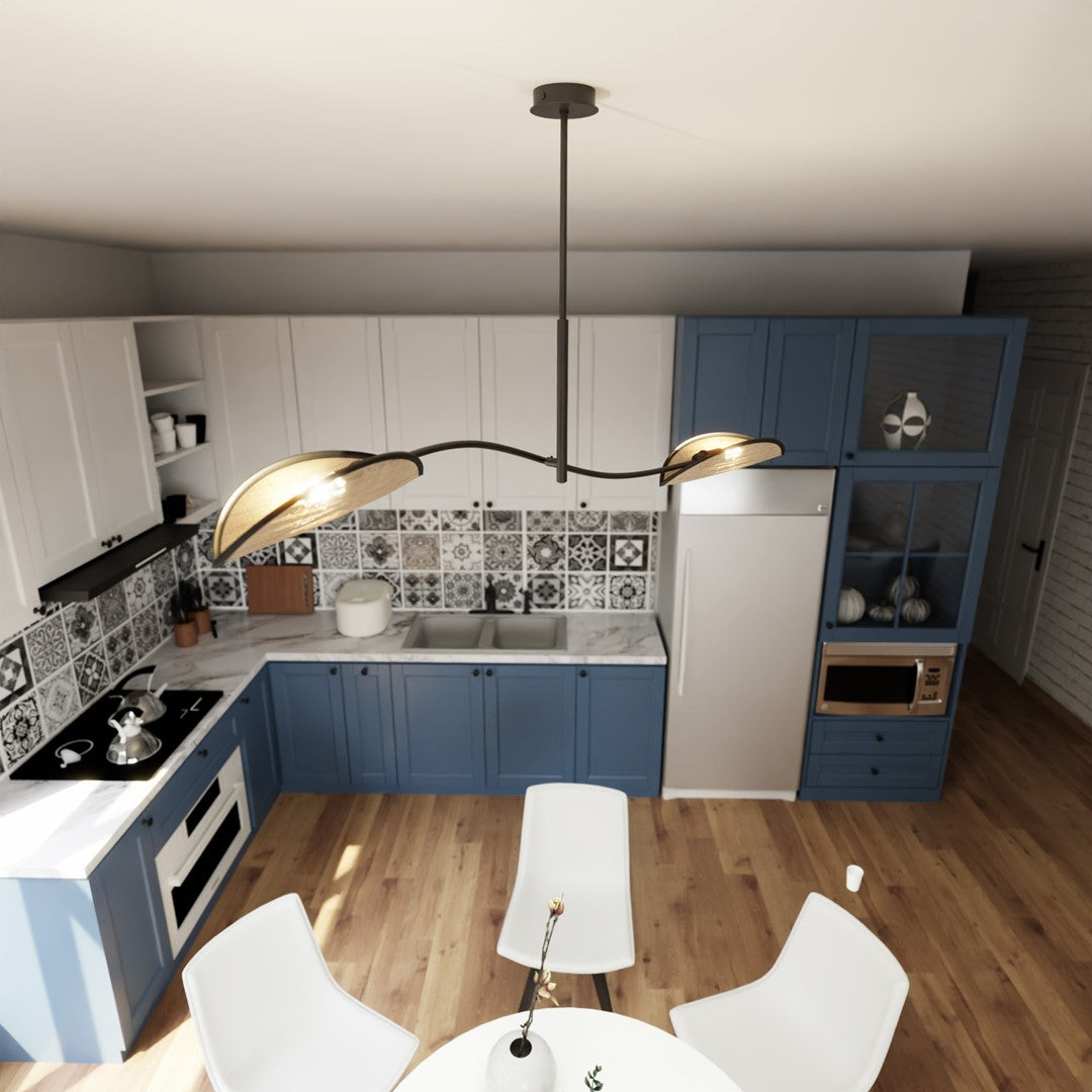 Loftlampe LOTUS 2 - Sort / Rattan - Nordic Unique