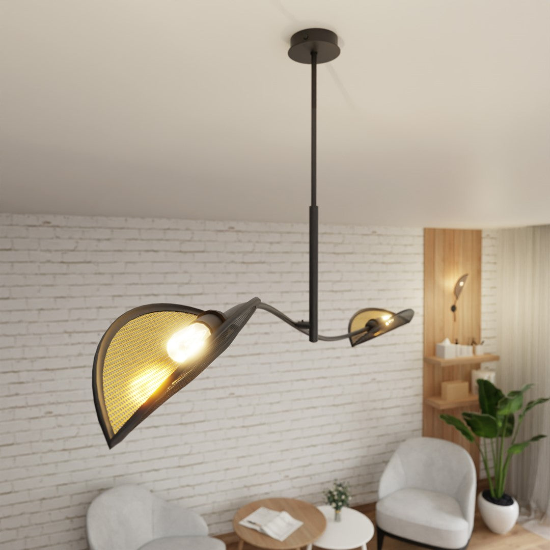 Loftlampe LOTUS 2 - Sort / Guld - Nordic Unique