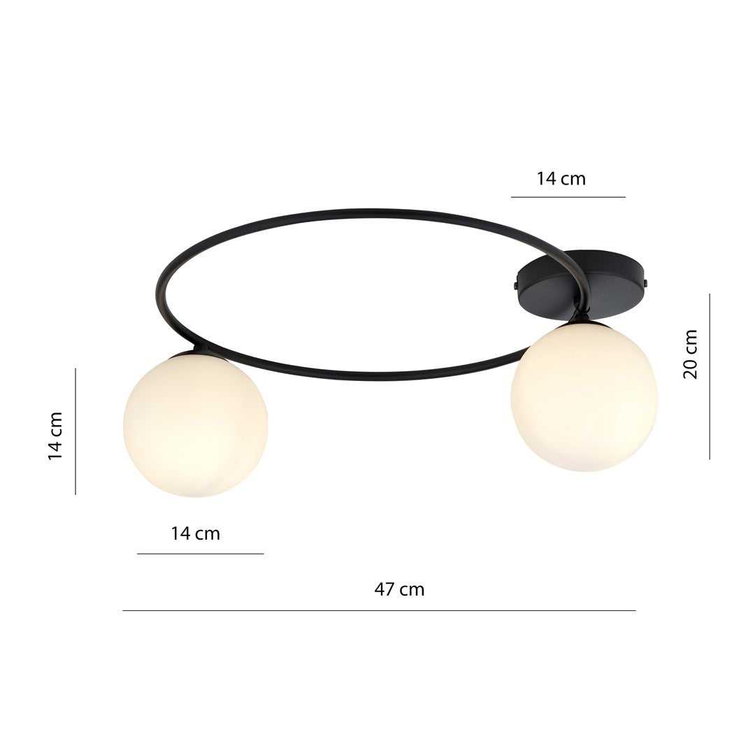 Loftlampe SOPRA 2 - Sort / Hvid - Nordic Unique