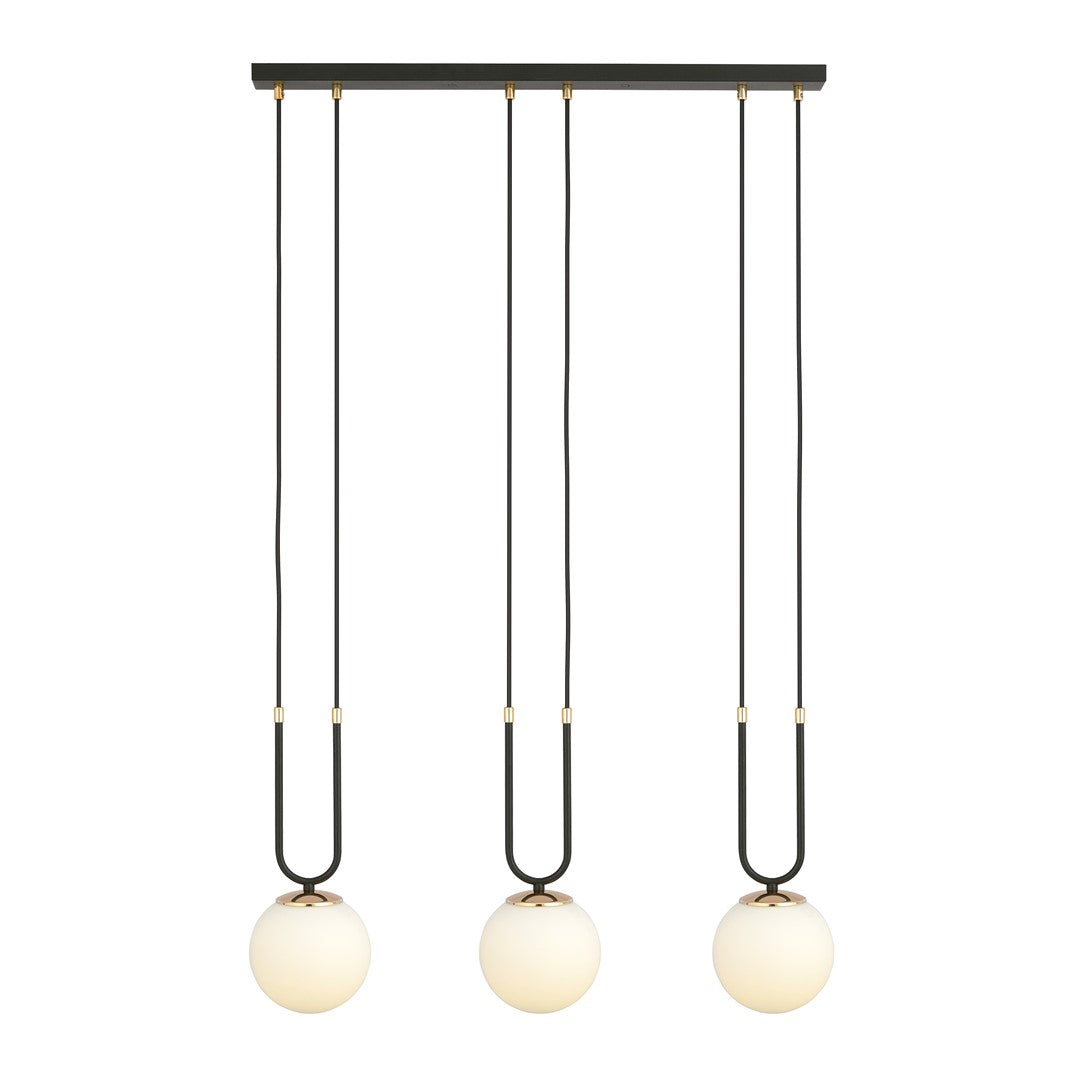 Loftlampe GLAM 3 - Sort / Hvid / Guld - Nordic Unique