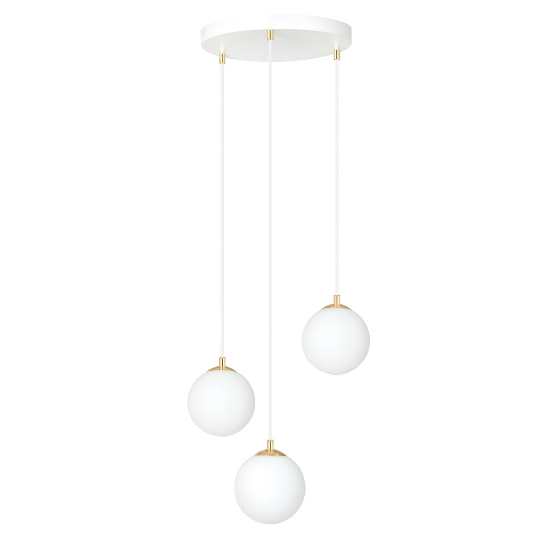 Loftlampe ROYAL 3 - Hvid / Guld - Nordic Unique