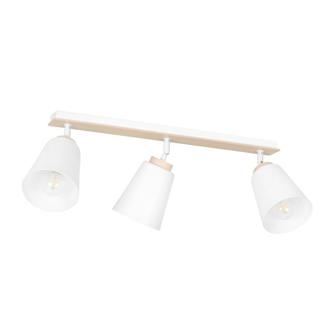 Loftlampe ATLAS 3 - Hvid / Træ - Nordic Unique