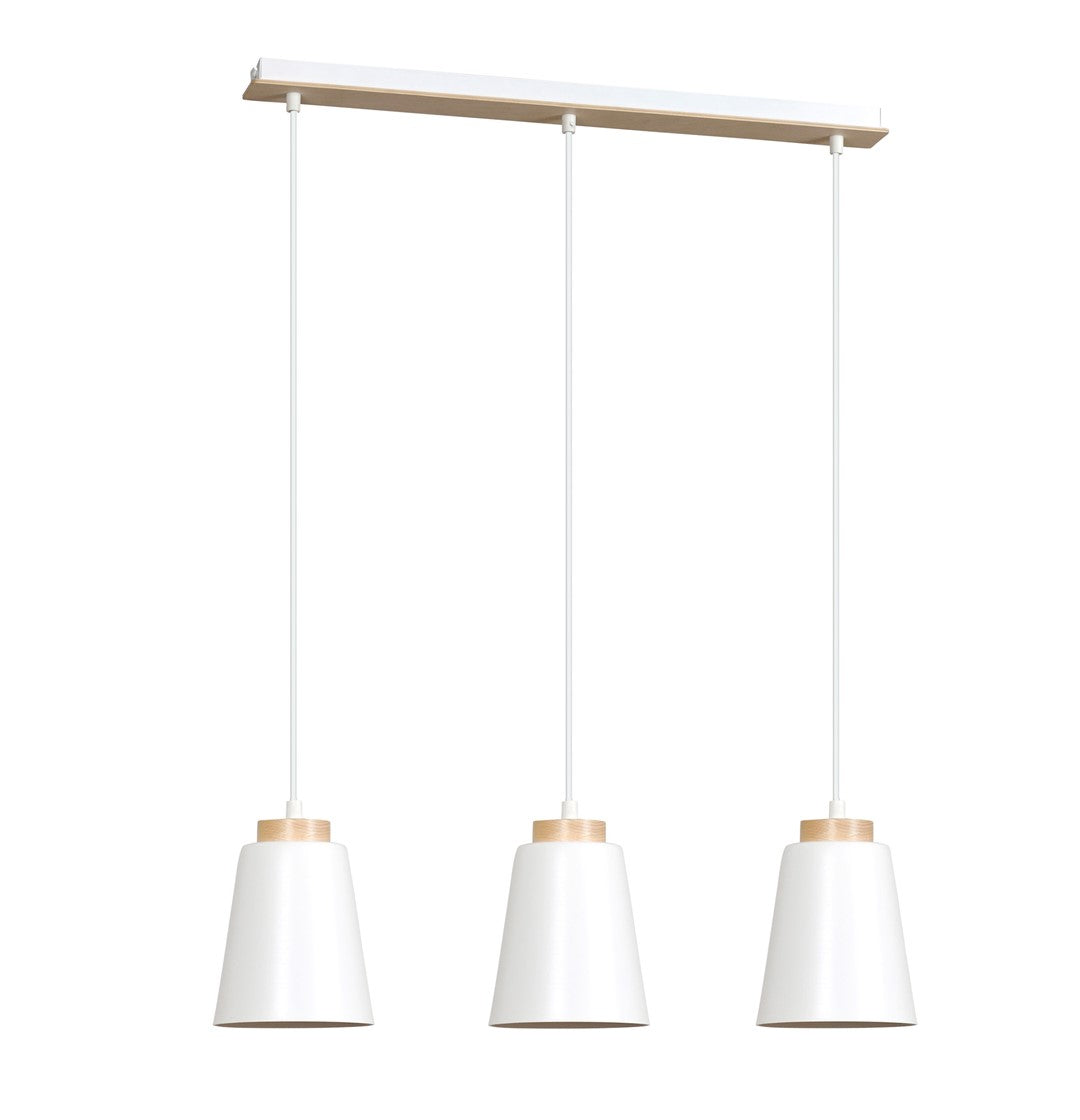 Loftlampe BOLERO 3 - Hvid / Træ - Nordic Unique
