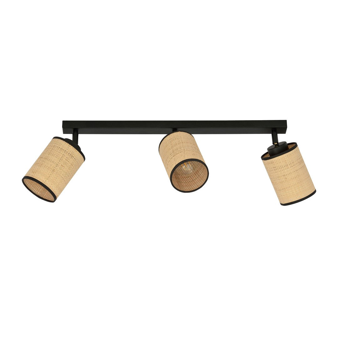 Loftlampe YOGA 3 - Sort / Rattan - Nordic Unique