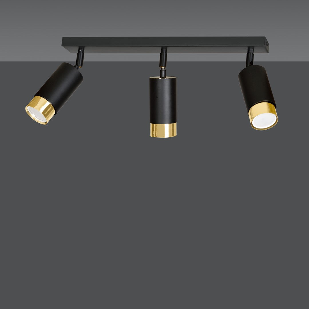 Loftlampe HIRO 3 - Sort / Guld - Nordic Unique