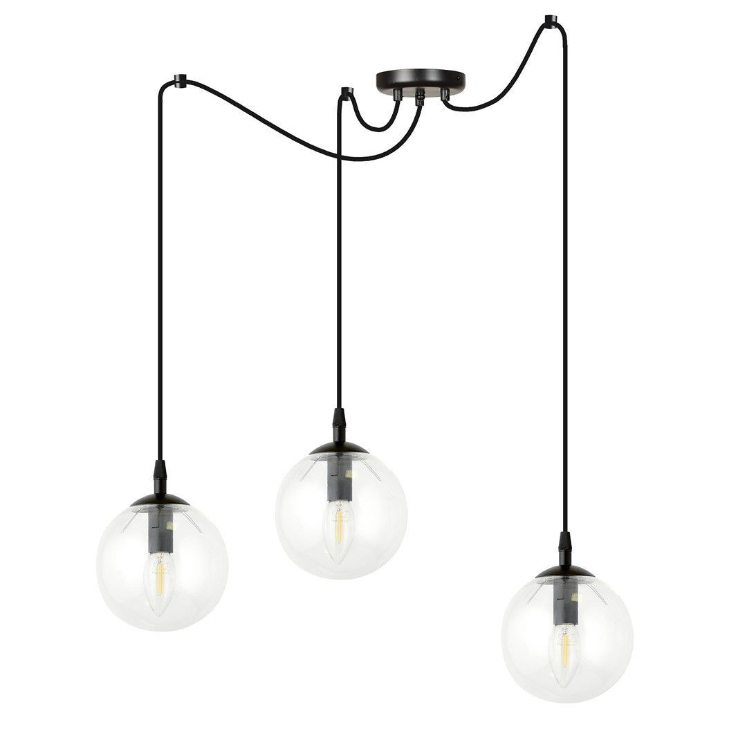 Loftlampe GIGI 3 Gennemsigtig - Sort - Nordic Unique