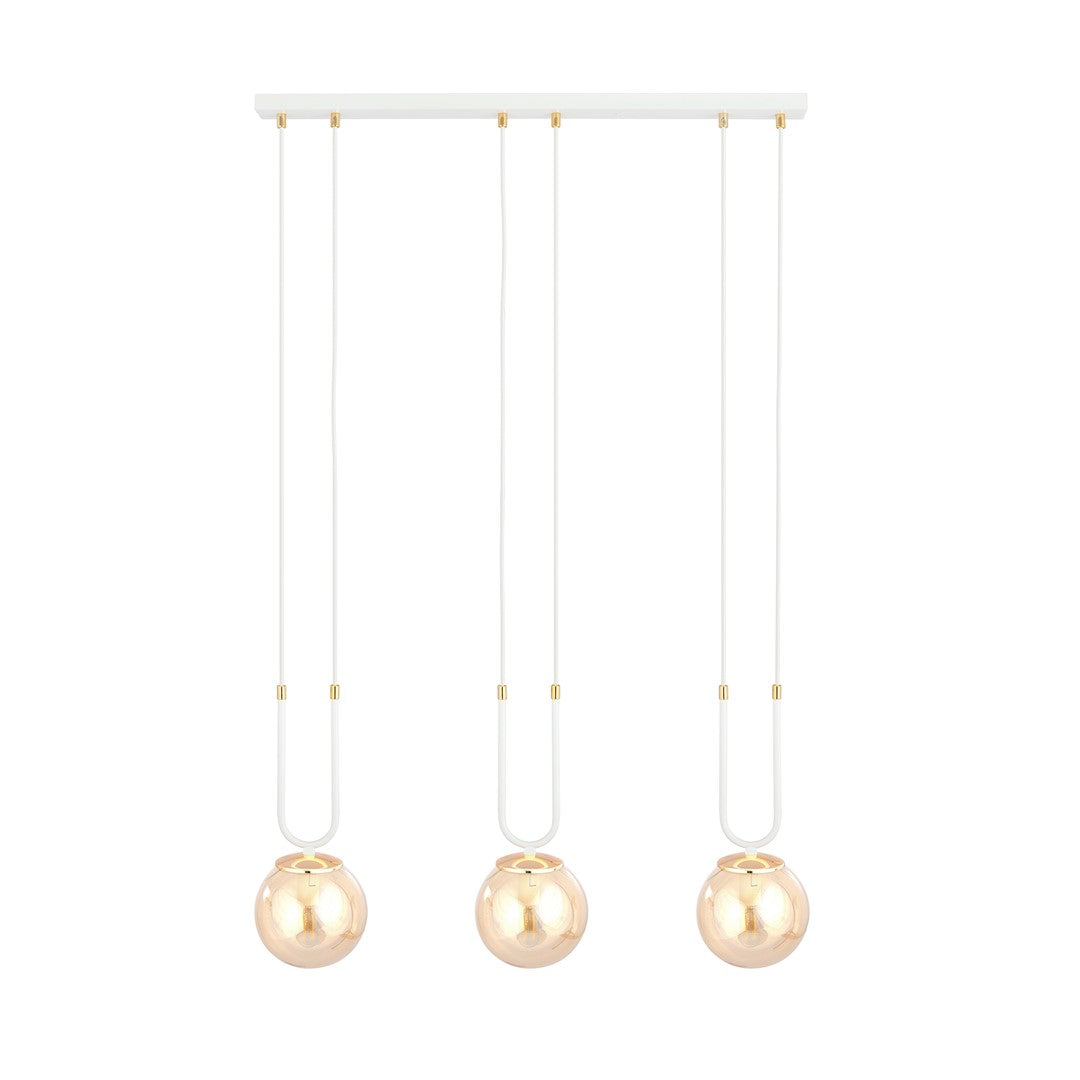 Loftlampe GLAM 3 - Hvid / Guld / Rav - Nordic Unique