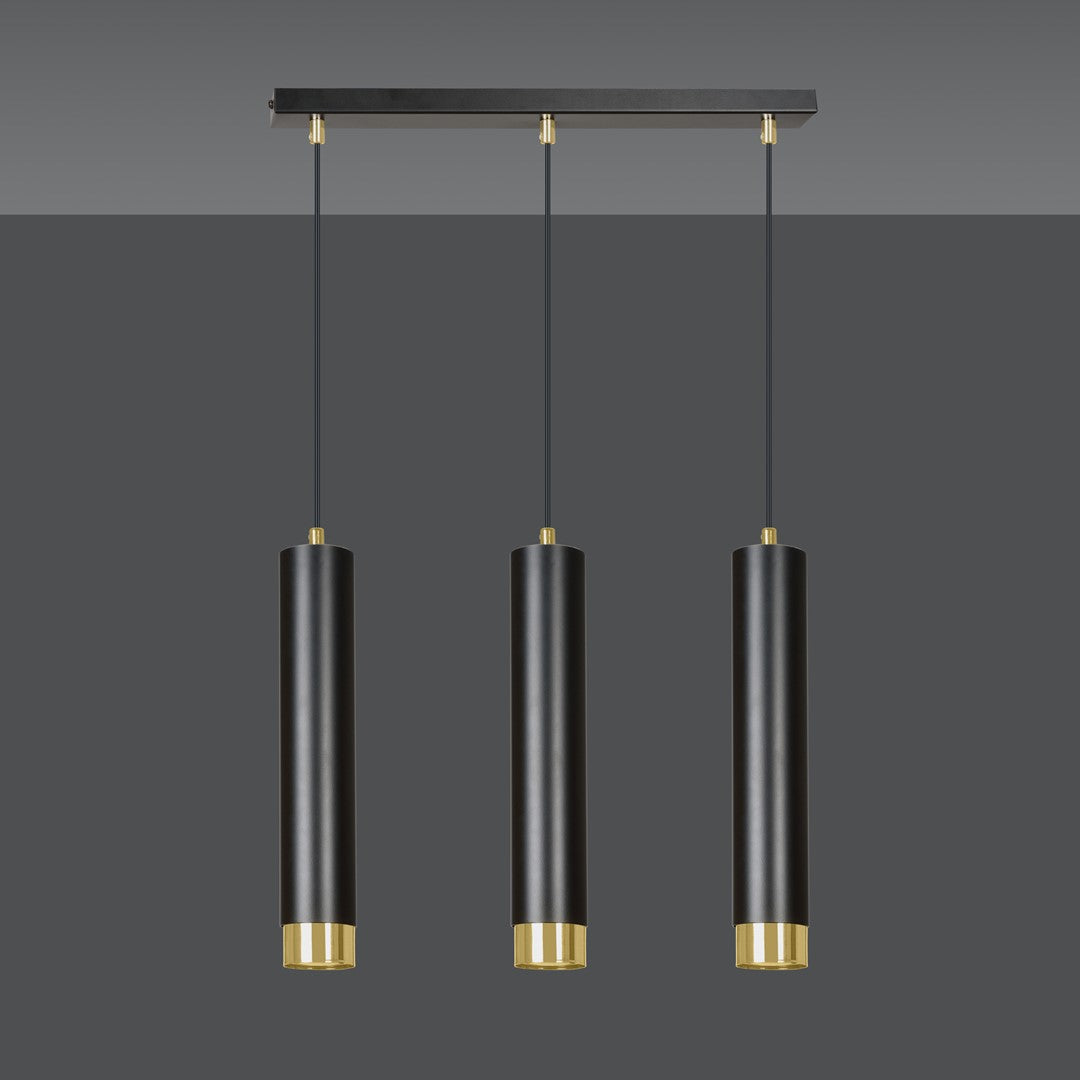 Loftlampe KIBO 3 - Sort / Guld - Nordic Unique
