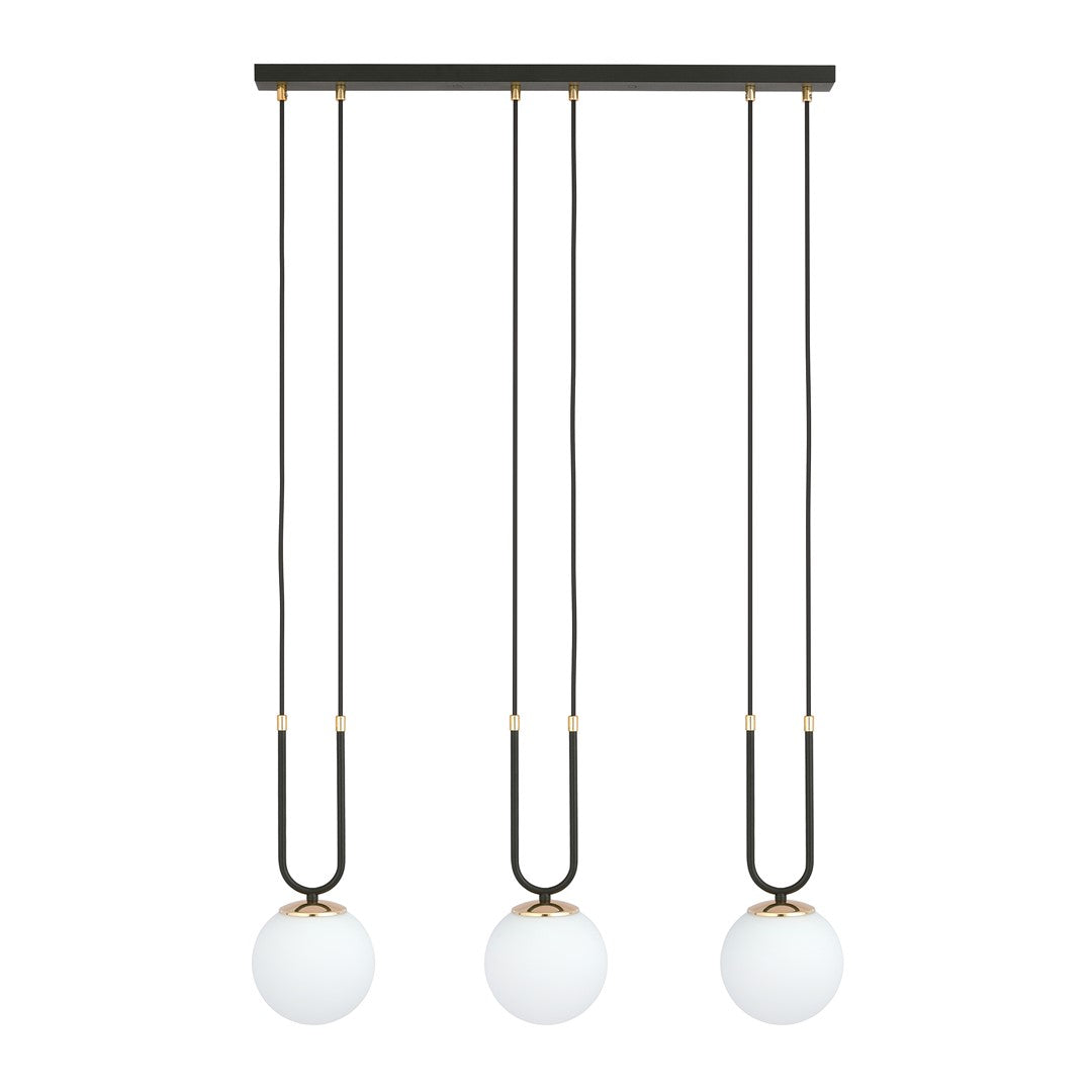 Loftlampe GLAM 3 - Sort / Hvid / Guld - Nordic Unique