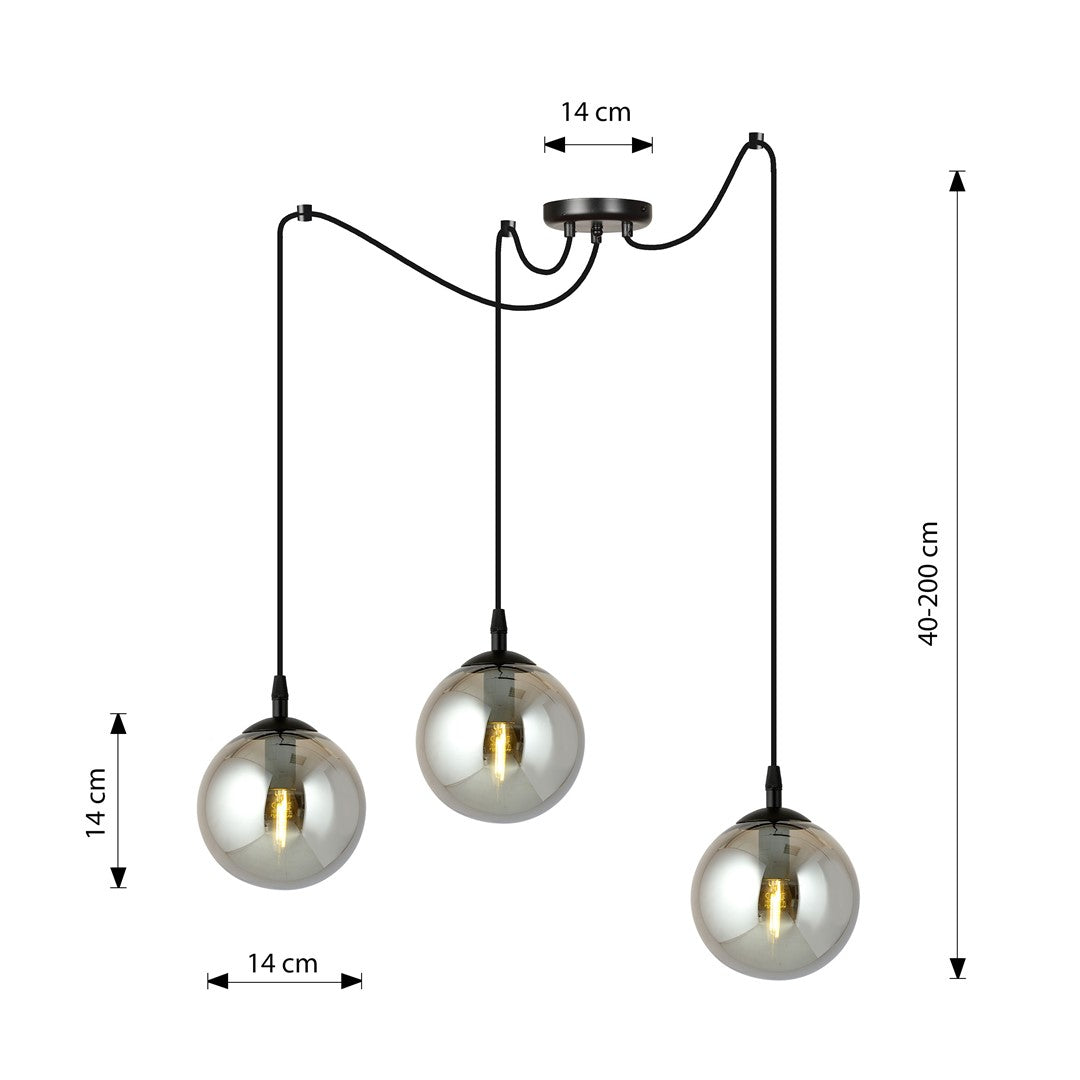Loftlampe GIGI 3 - Sort / Grafit - Nordic Unique