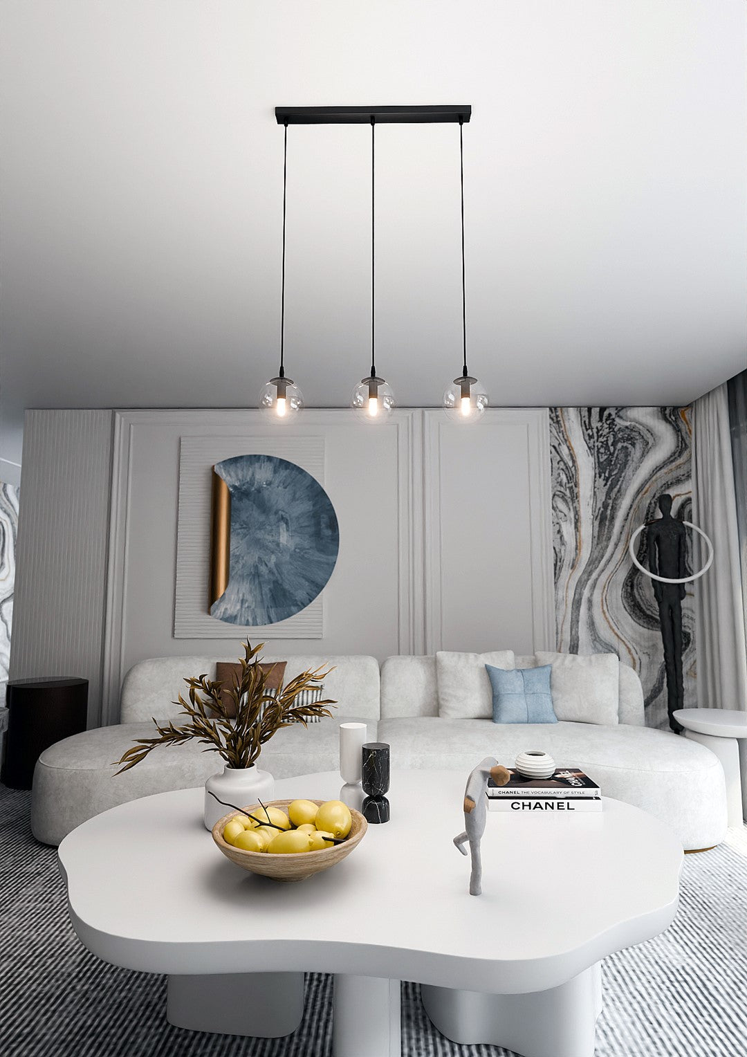 Loftlampe COSMO 3 Gennemsigtig - Sort - Nordic Unique