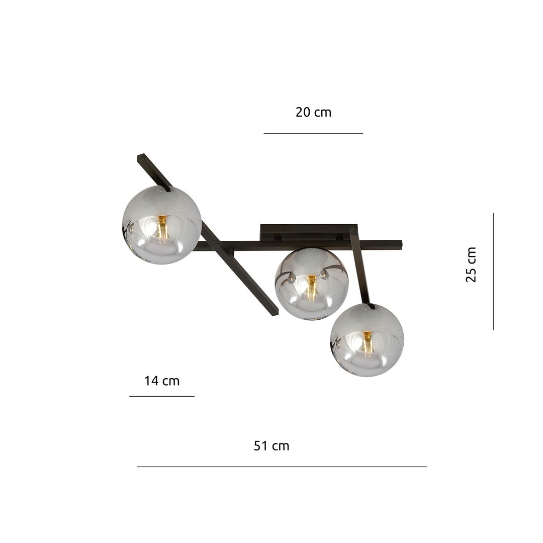 Loftlampe SMART 3 - Sort / Grafit - Nordic Unique