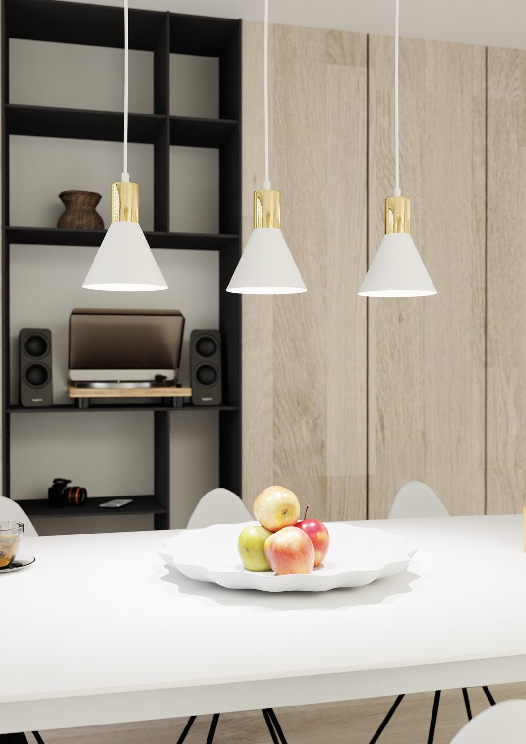 Loftlampe ROSA 3 - Hvid / Guld - Nordic Unique