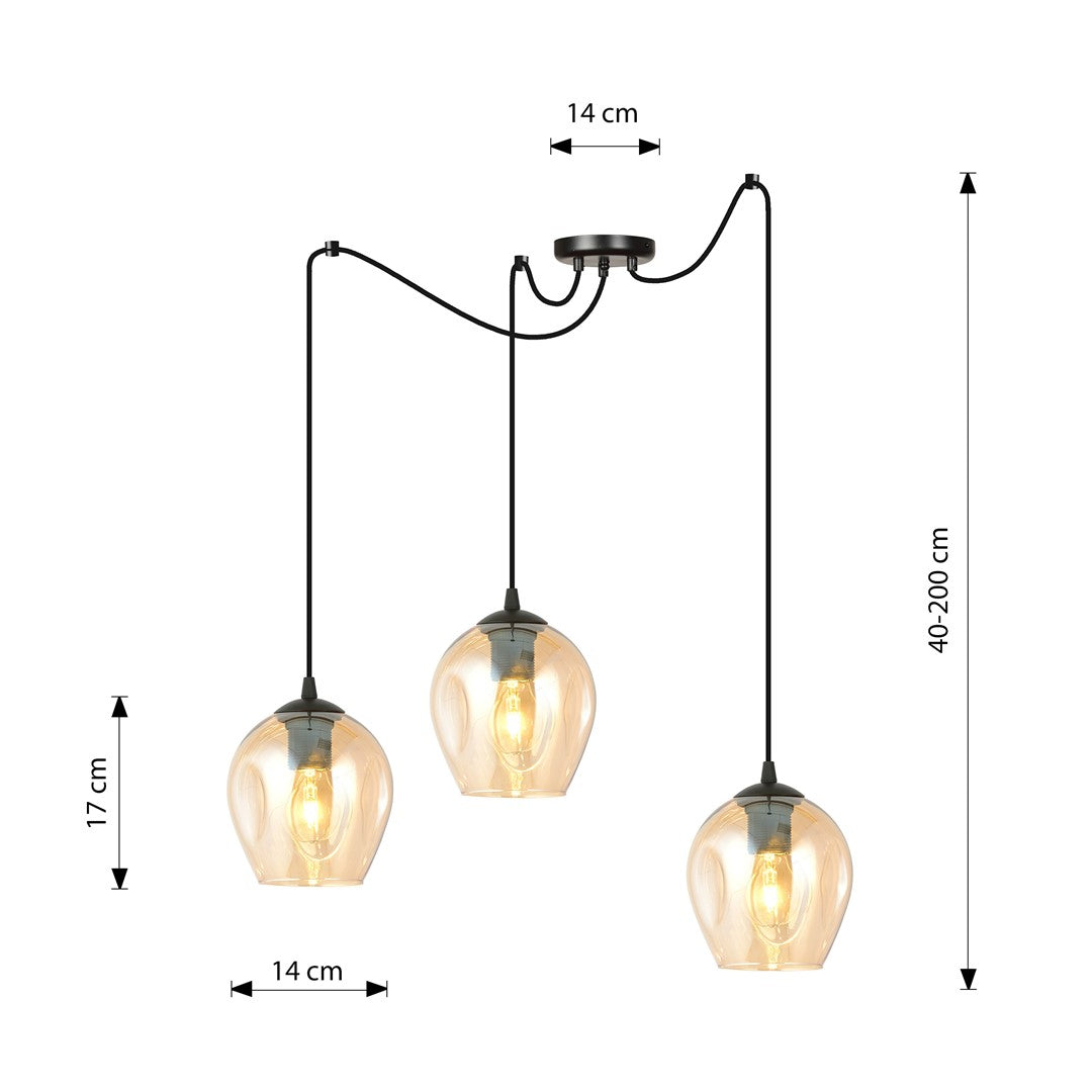 Loftlampe NIVEAU 3 - Sort / Rav - Nordic Unique