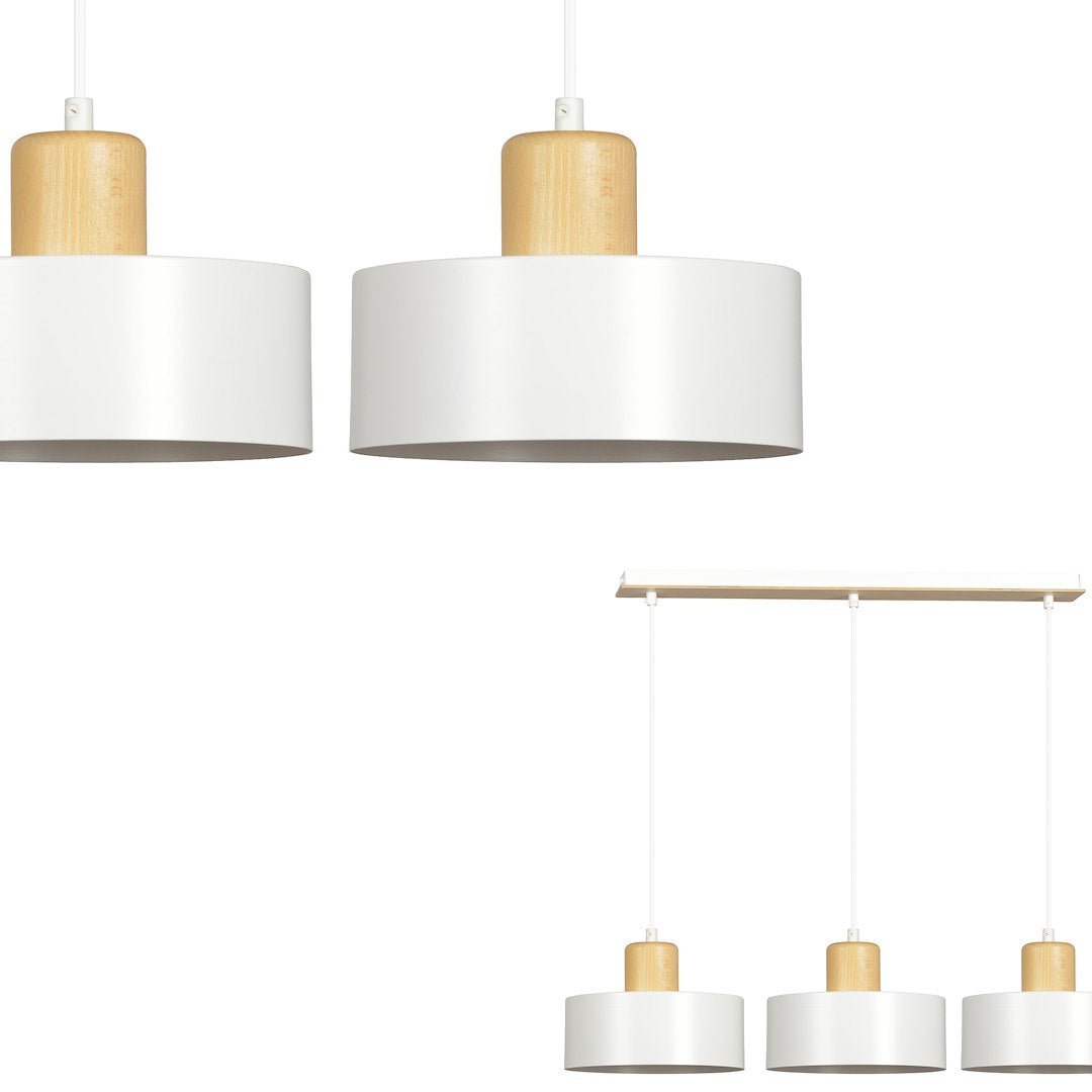 Loftlampe TORIN 3 - Hvid / Træ - Nordic Unique