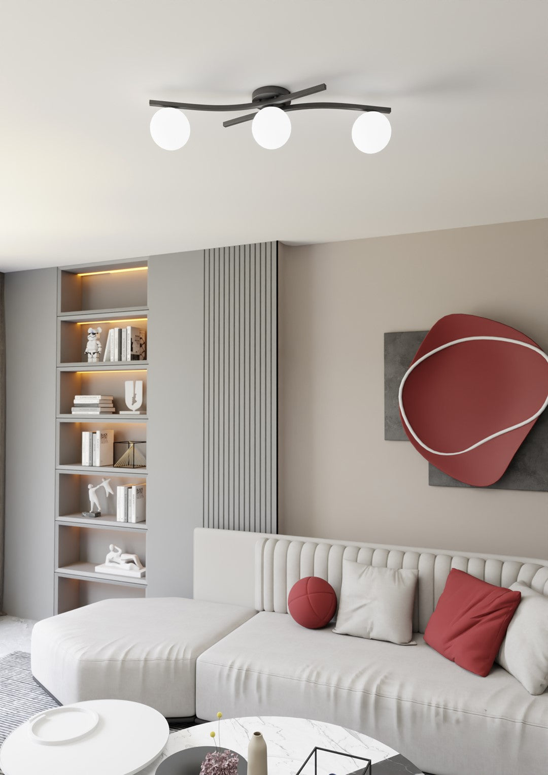 Loftlampe OPUS 3 - Sort / Hvid - Nordic Unique