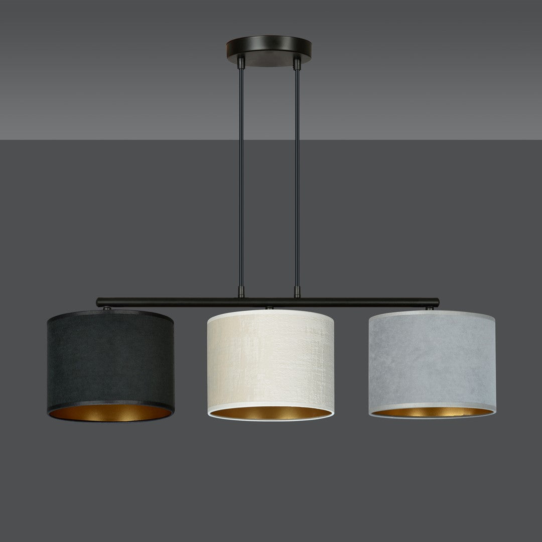 Loftlampe HILDE 3 - Sort / Hvid / Grå / Guld - Nordic Unique