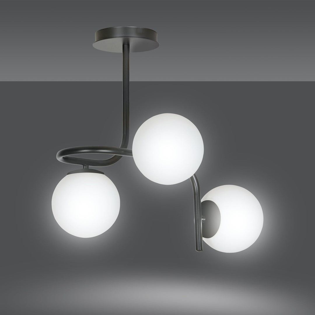Loftlampe KALF 3 - Sort / Hvid - Nordic Unique