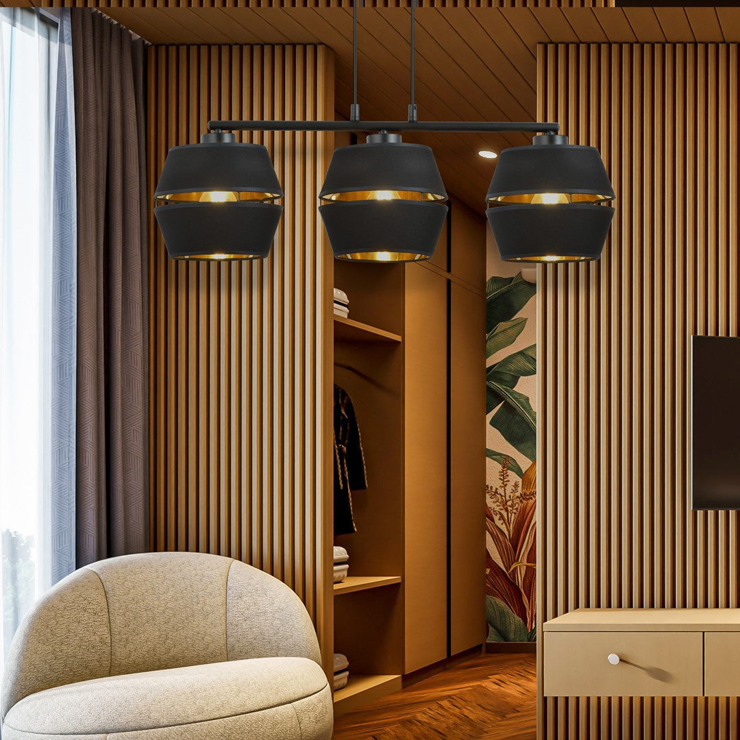 Loftlampe PIANO 3 - Sort / Guld - Nordic Unique