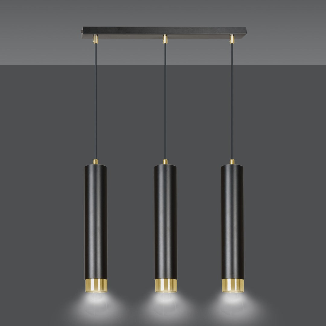 Loftlampe KIBO 3 - Sort / Guld - Nordic Unique