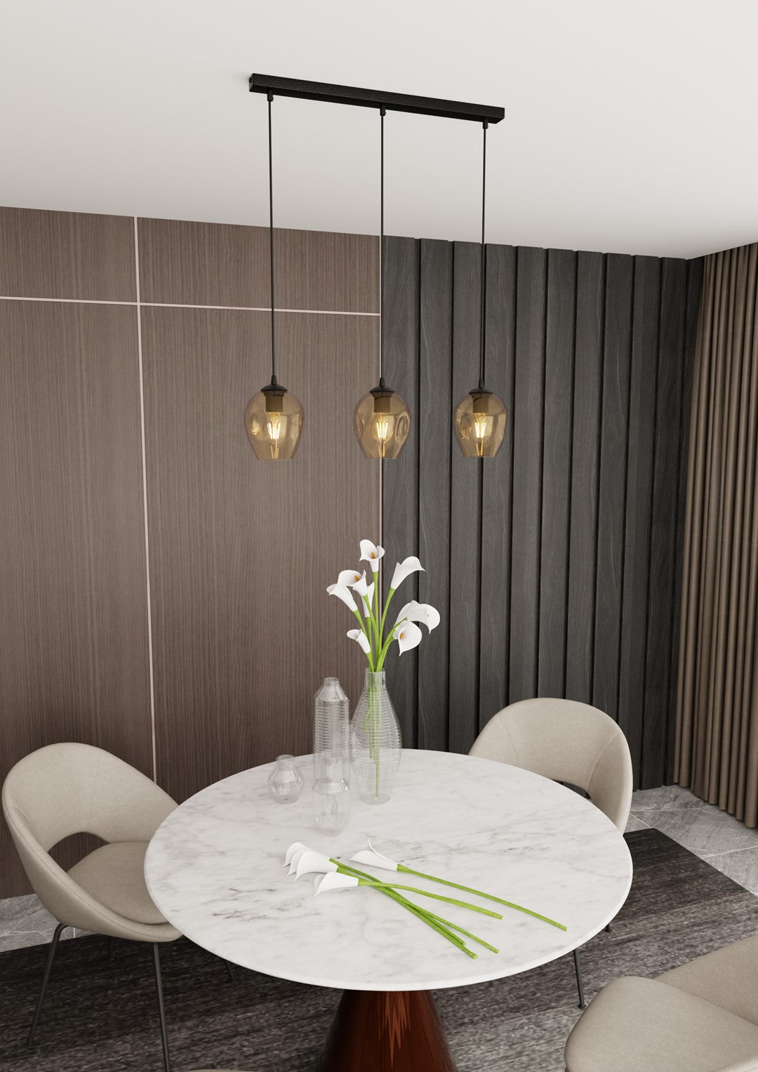 Loftlampe ISTAR 3 - Sort / Rav - Nordic Unique