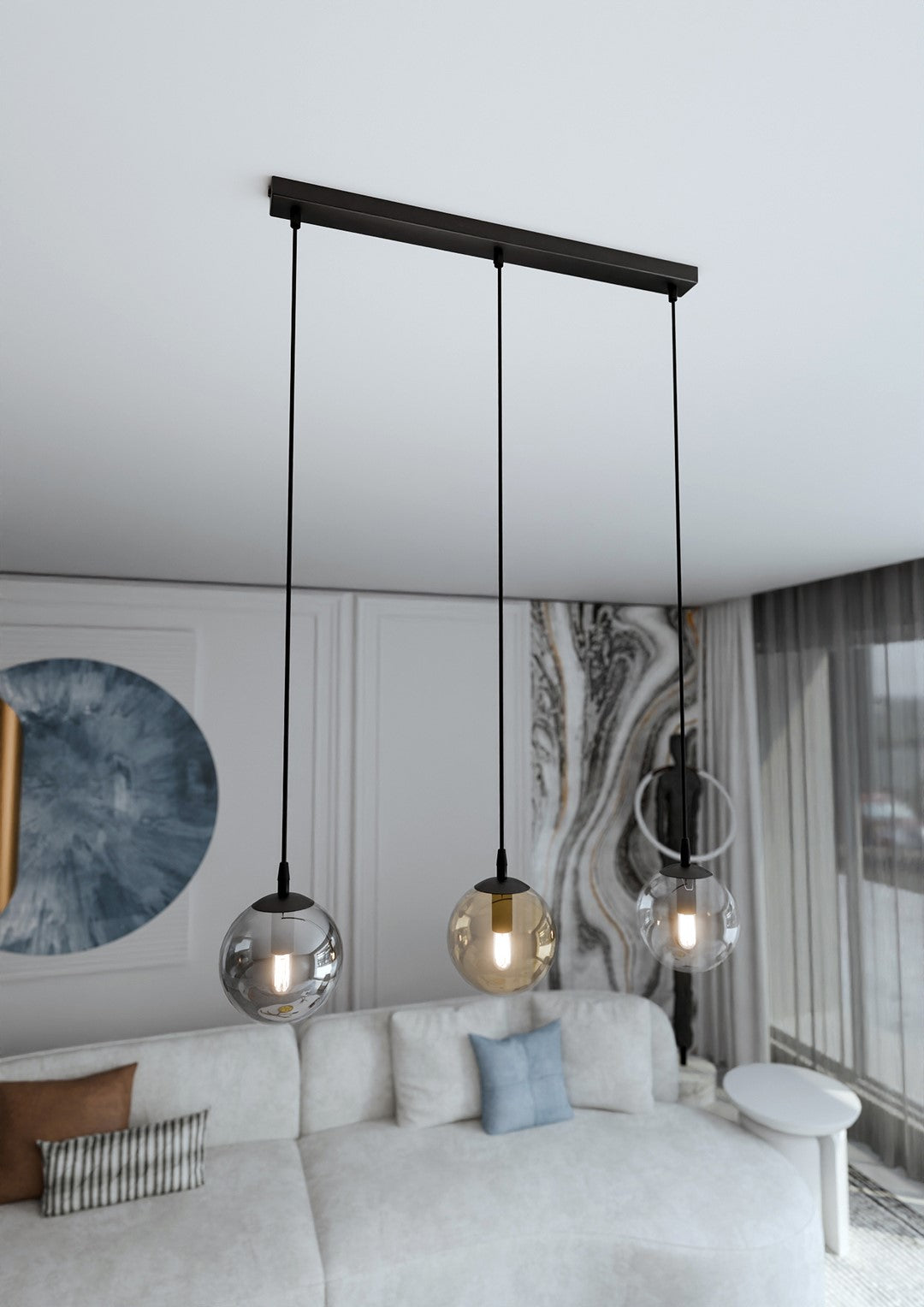 Loftlampe COSMO 3 - Sort / Grafit / Rav - Nordic Unique