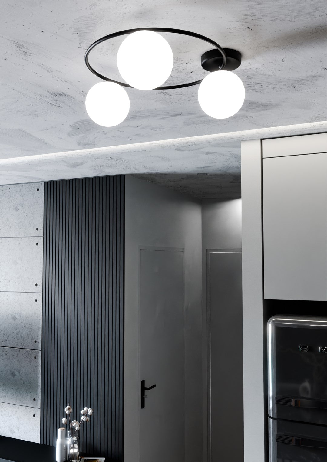 Loftlampe SOPRA 3 - Sort / Hvid - Nordic Unique