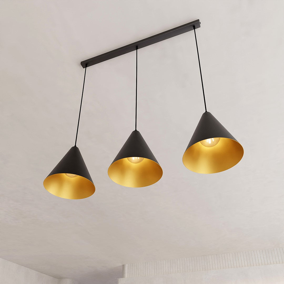 Loftlampe REBEL 3 - Sort / Guld - Nordic Unique