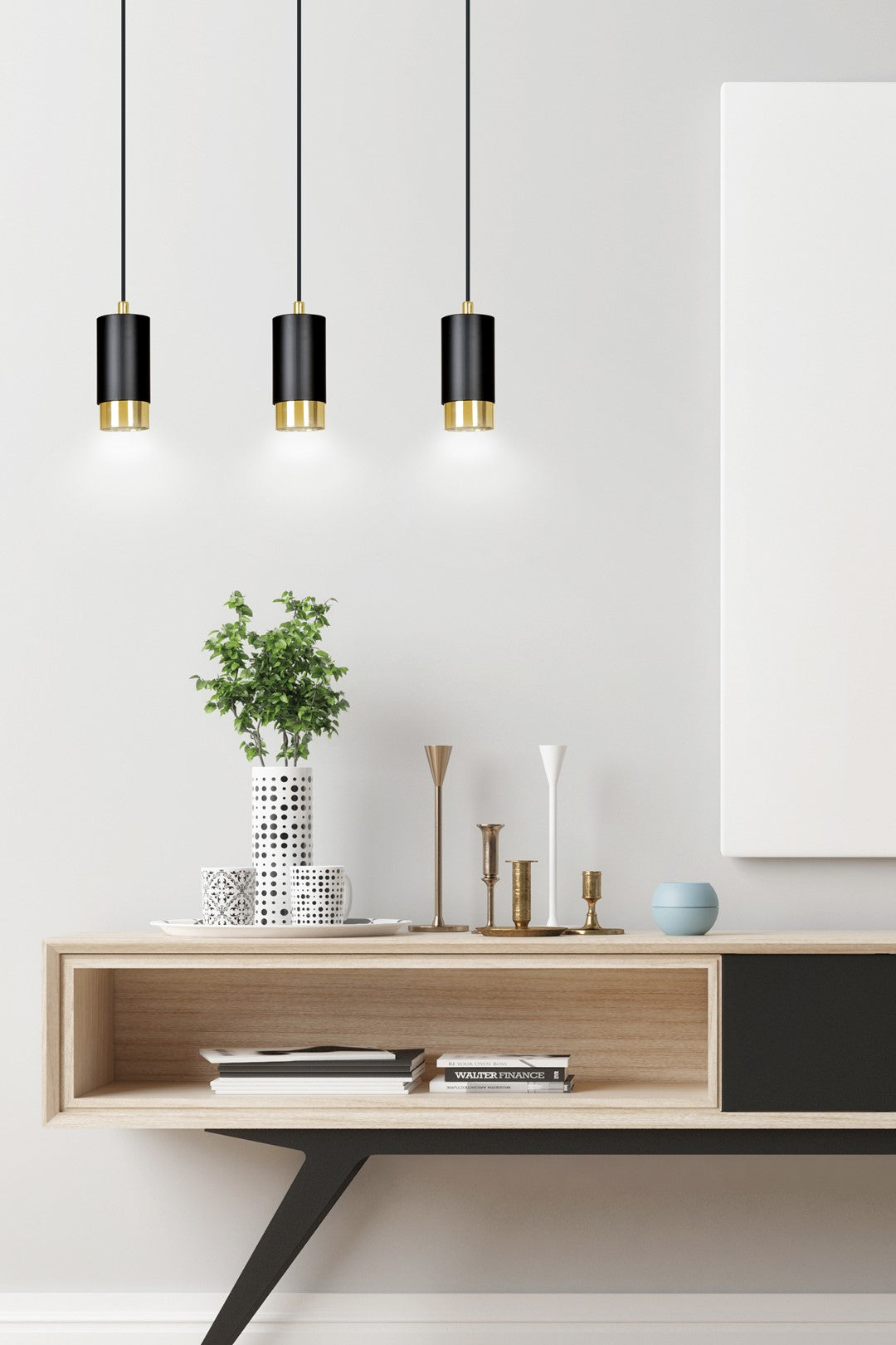 Loftlampe FUMIKO 3 - Sort / Guld - Nordic Unique