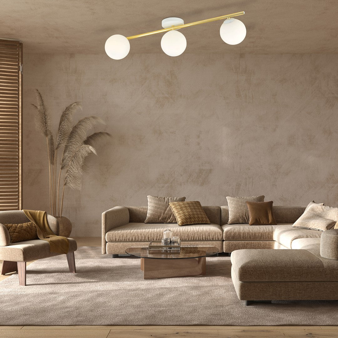 Loftlampe SPLENDI 3 - Hvid / Guld - Nordic Unique