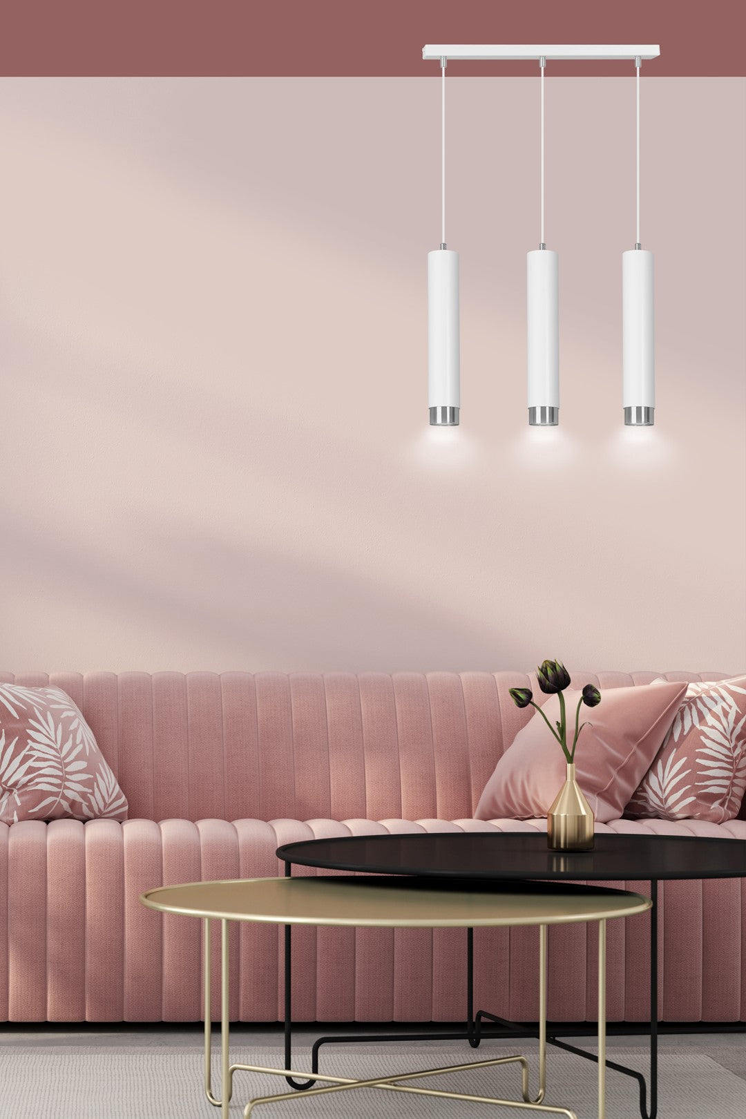 Loftlampe KIBO 3 - Hvid / Krom - Nordic Unique