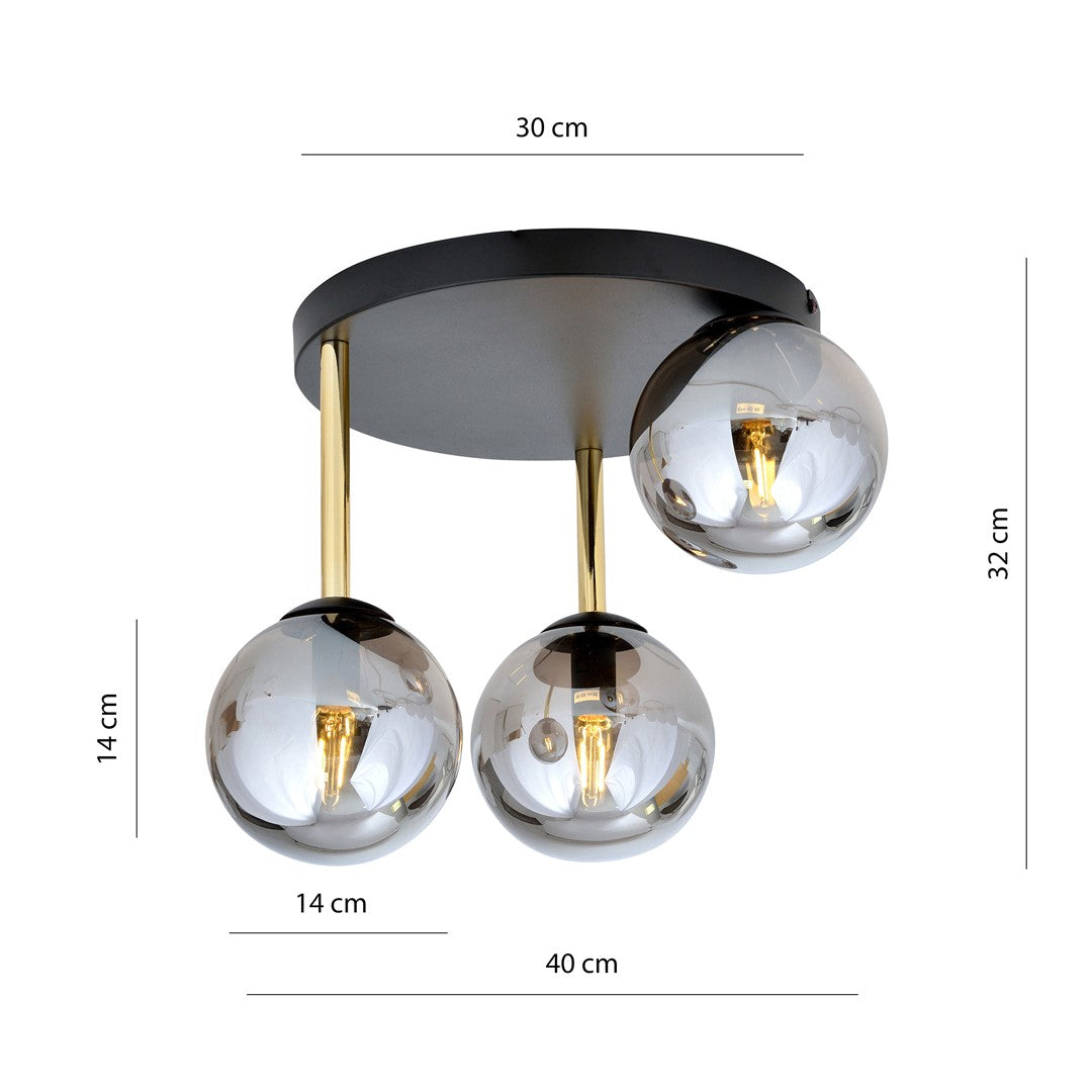 Loftlampe DOLCE 3 - Sort / Grafit - Nordic Unique
