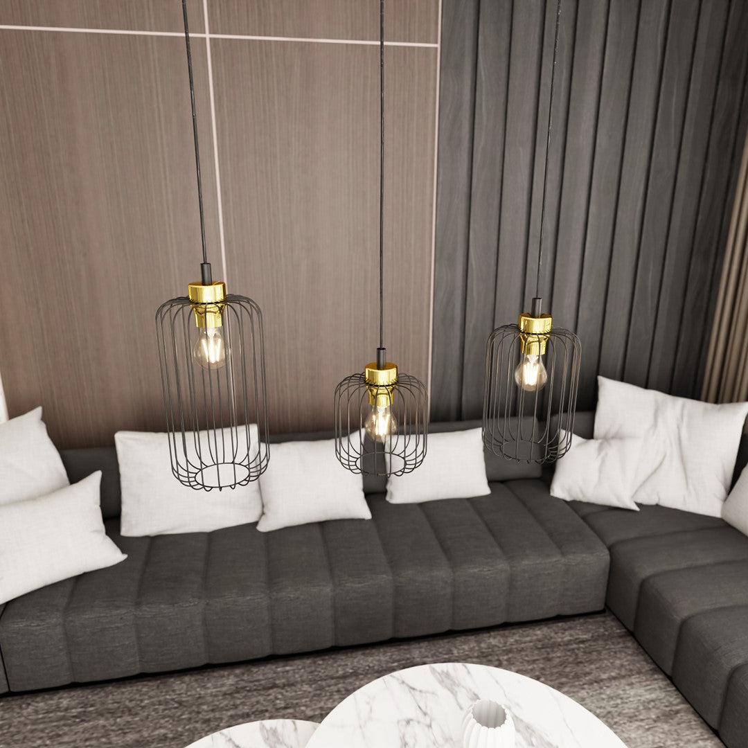 Loftlampe VANDER 3 - Sort / Guld - Nordic Unique