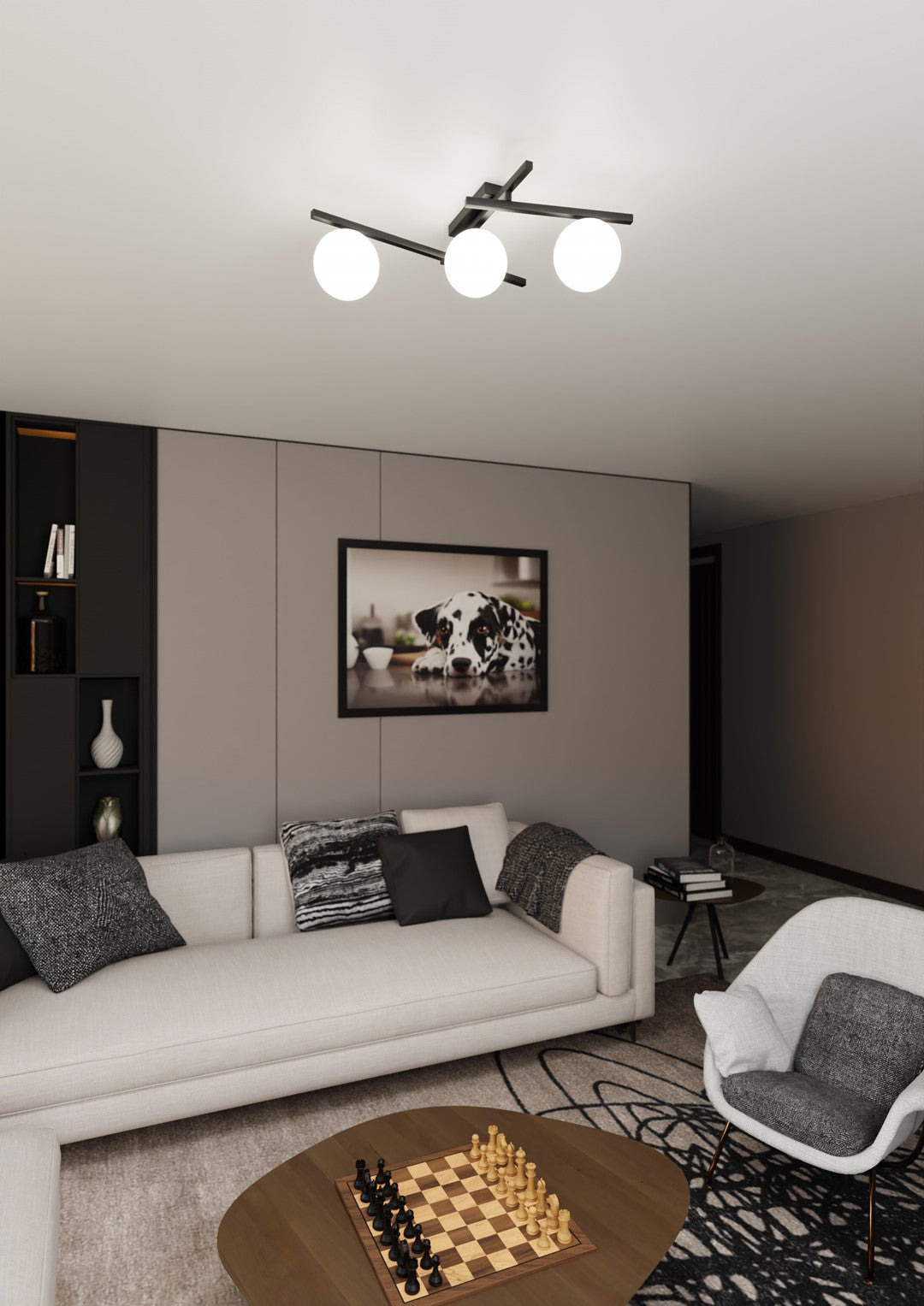 Loftlampe SMART 3 - Sort / Hvid - Nordic Unique