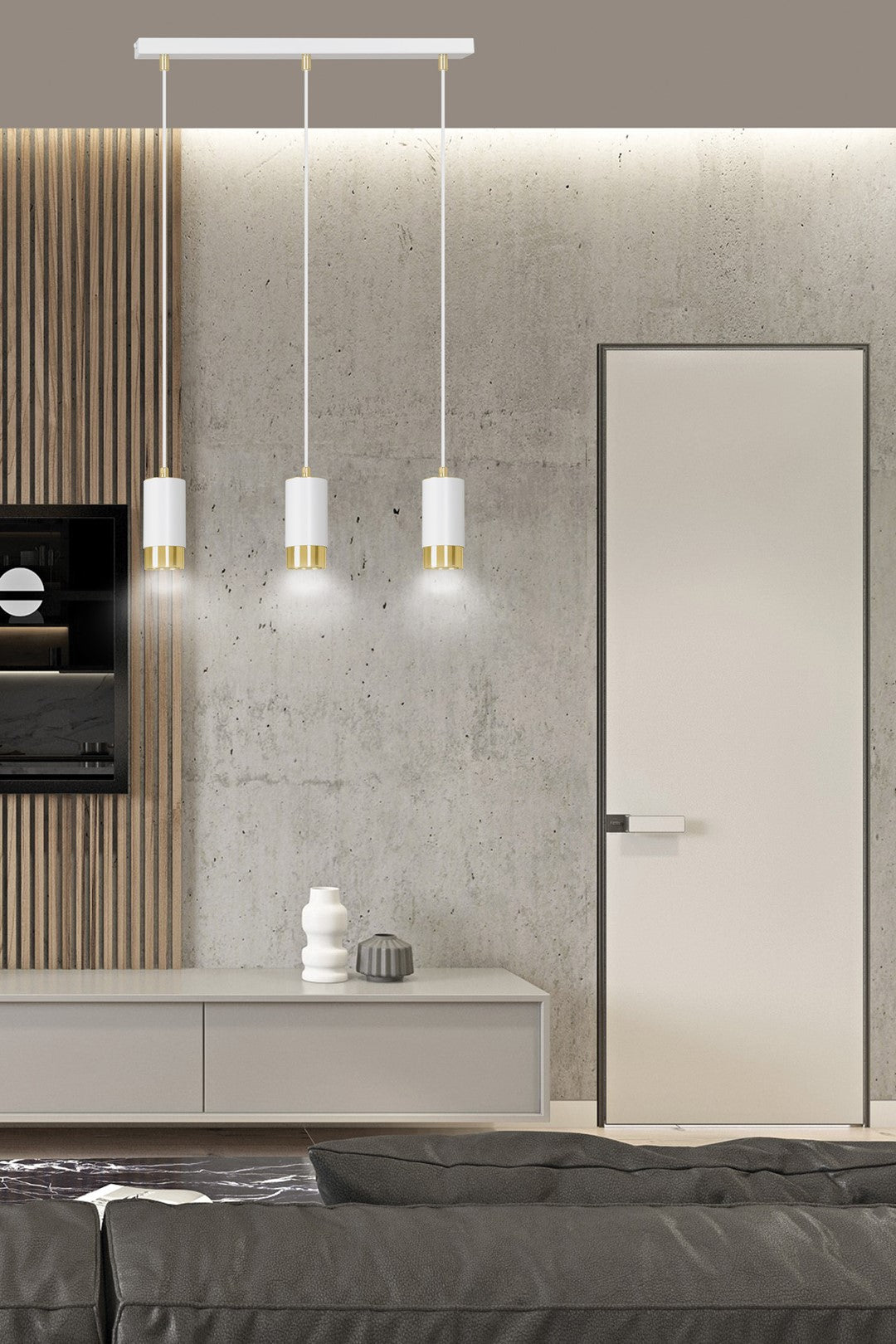 Loftlampe FUMIKO 3 - Hvid / Guld - Nordic Unique