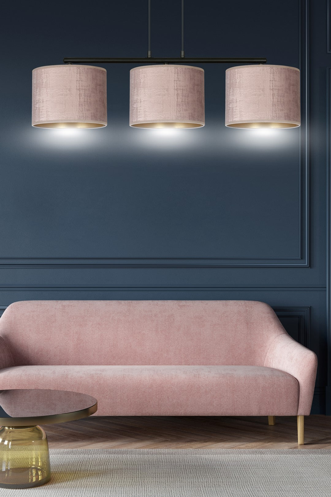 Loftlampe HILDE 3 - Sort / Guld / Rose - Nordic Unique