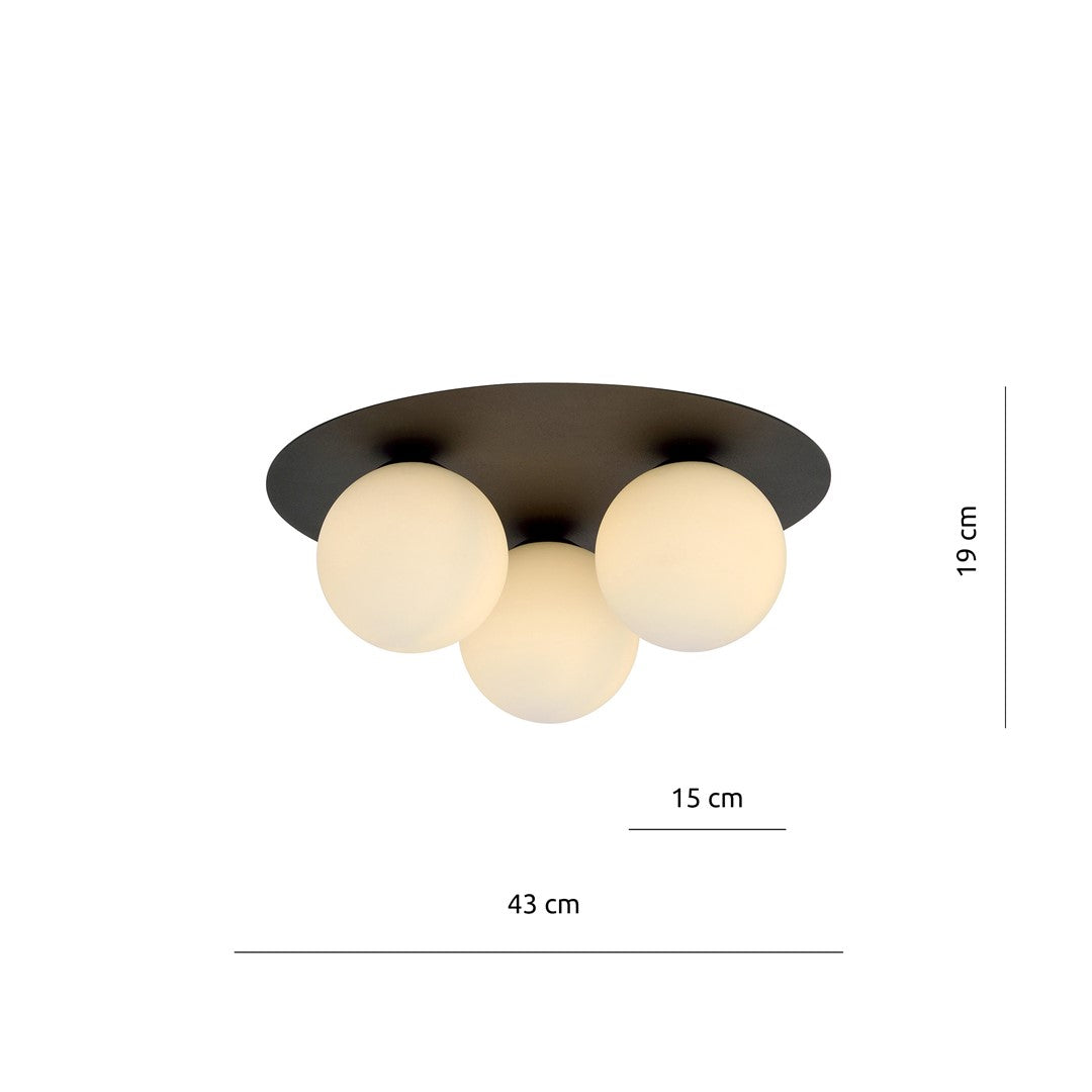 Loftlampe SOLAR 3 - Sort / Opal - Nordic Unique